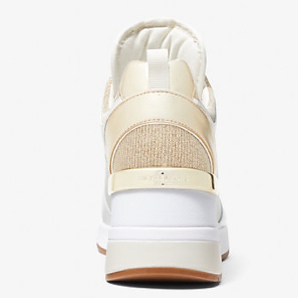 Micheal Kors | Georgie Leather and Glitter Chain-Mesh Trainer - Picture 3 of 3